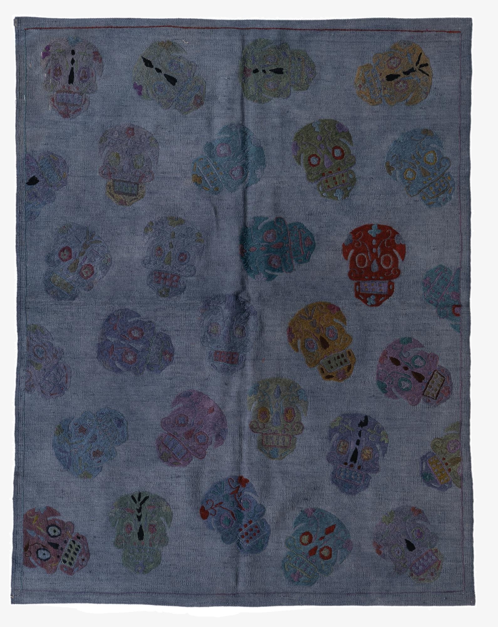 4' 3 x 5' 6  Hand Woven Kilim Suzani Wool Rug