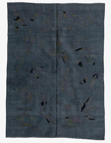 4' 1 x 5' 8 Hand Woven Kilim Suzani Wool Rug