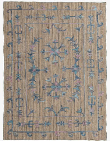 5' 7 x 7' 8 Hand Woven Kilim Suzani Wool Rug