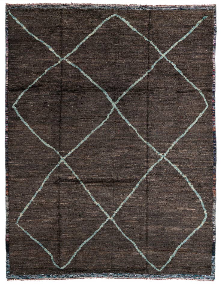 Detail image of 9' 1 x 11' 9 Hand Knotted Moroccan Wool Rug