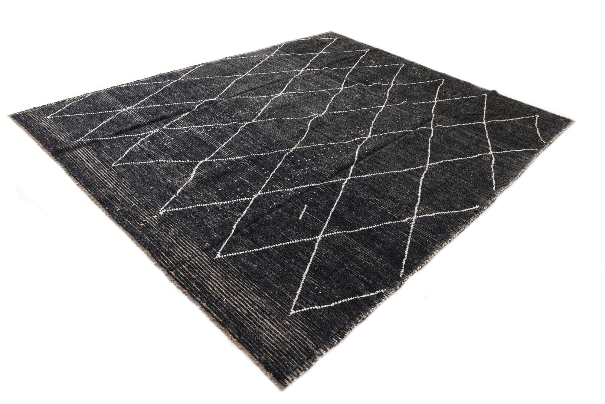 8' 2 x 10' 2 Hand Knotted Moroccan Wool Rug