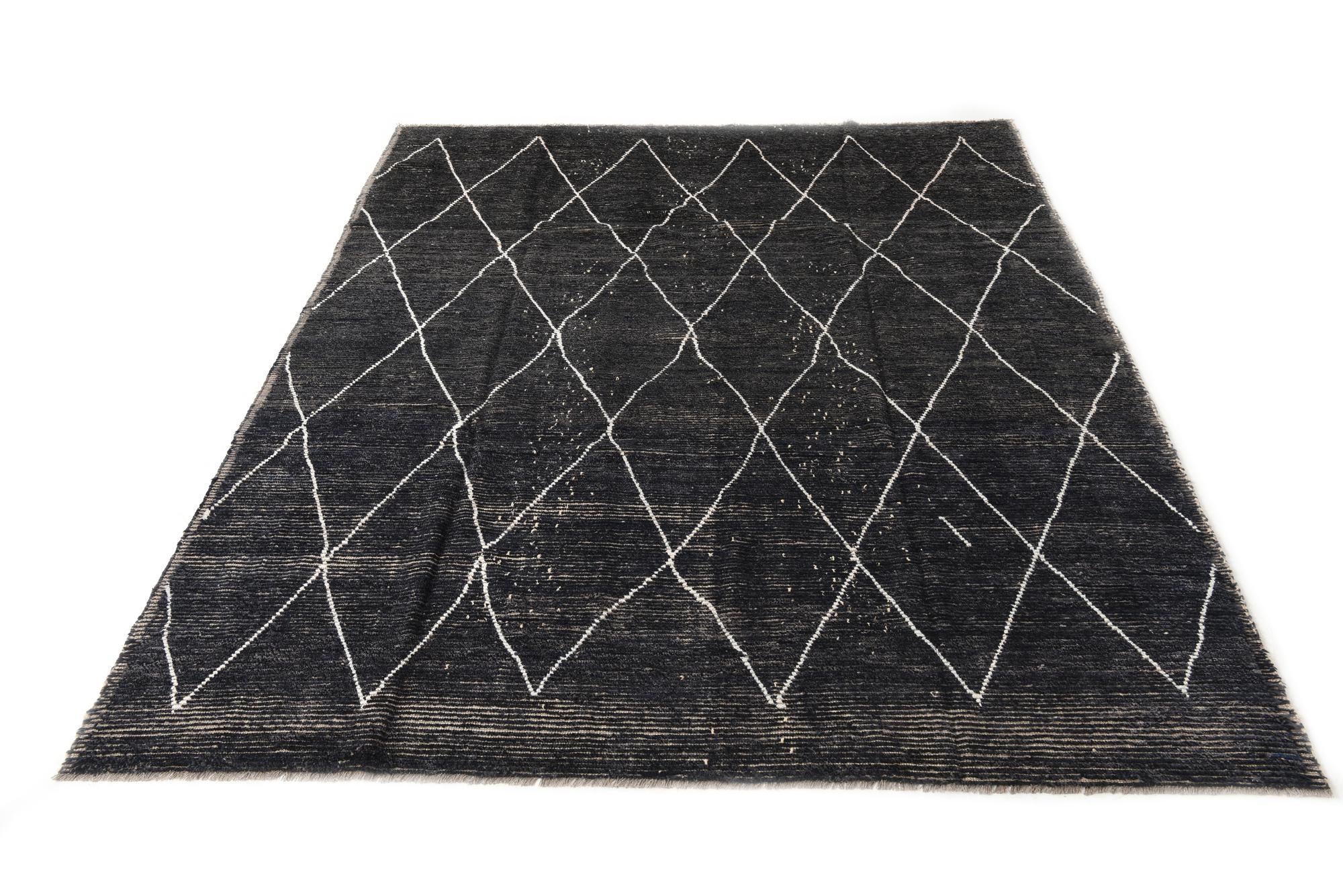 8' 2 x 10' 2 Hand Knotted Moroccan Wool Rug