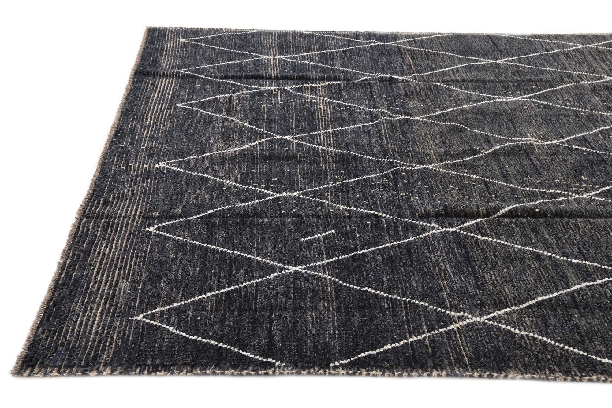 8' 2 x 10' 2 Hand Knotted Moroccan Wool Rug