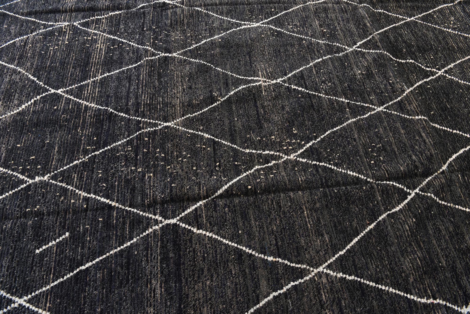8' 2 x 10' 2 Hand Knotted Moroccan Wool Rug