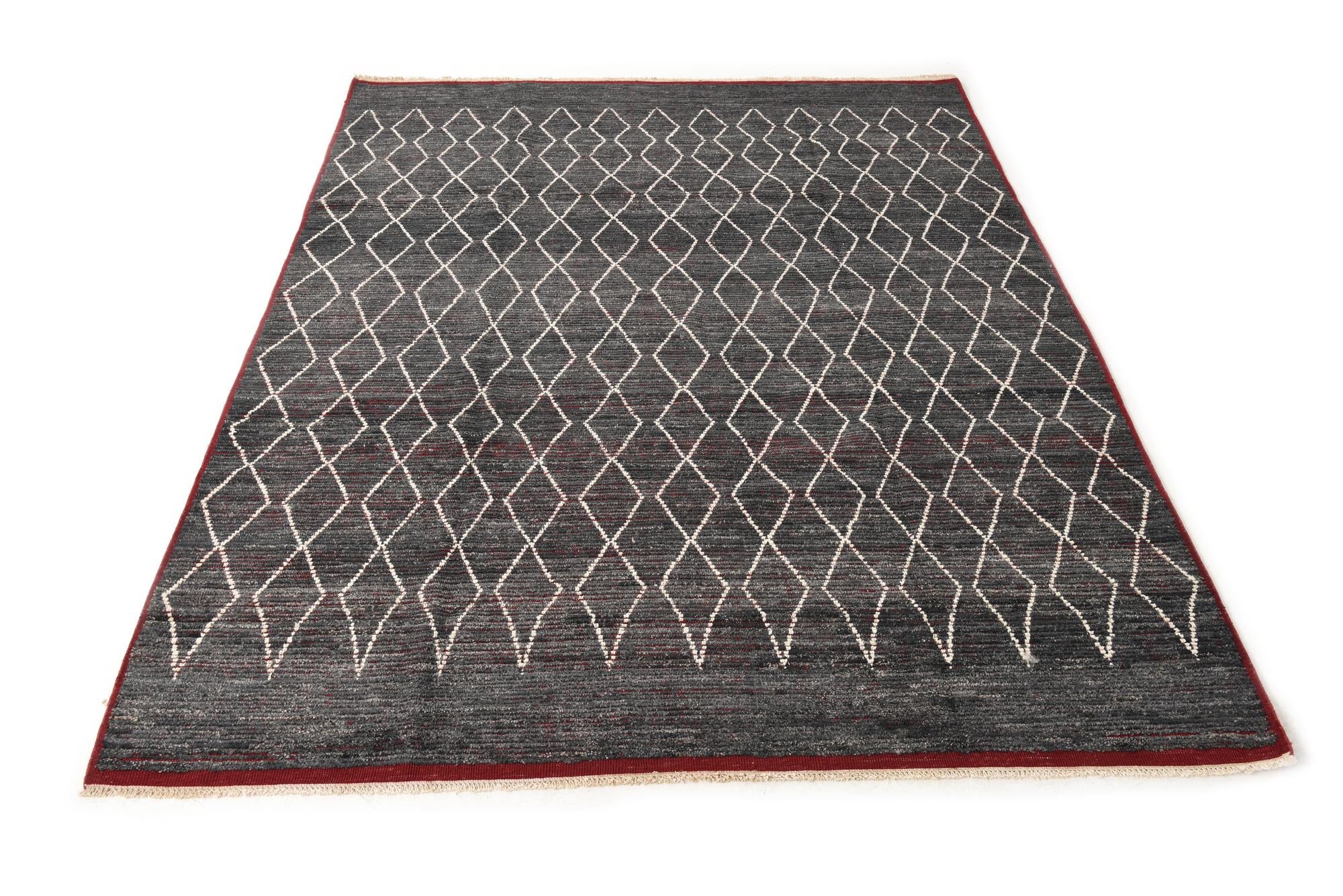 8' 5 x 10' 8 Hand Knotted Moroccan Wool Rug