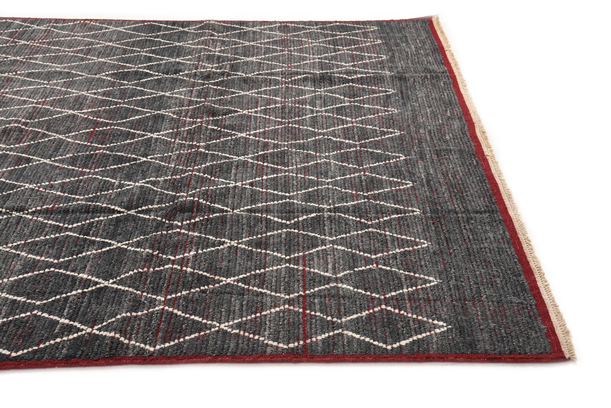 8' 5 x 10' 8 Hand Knotted Moroccan Wool Rug