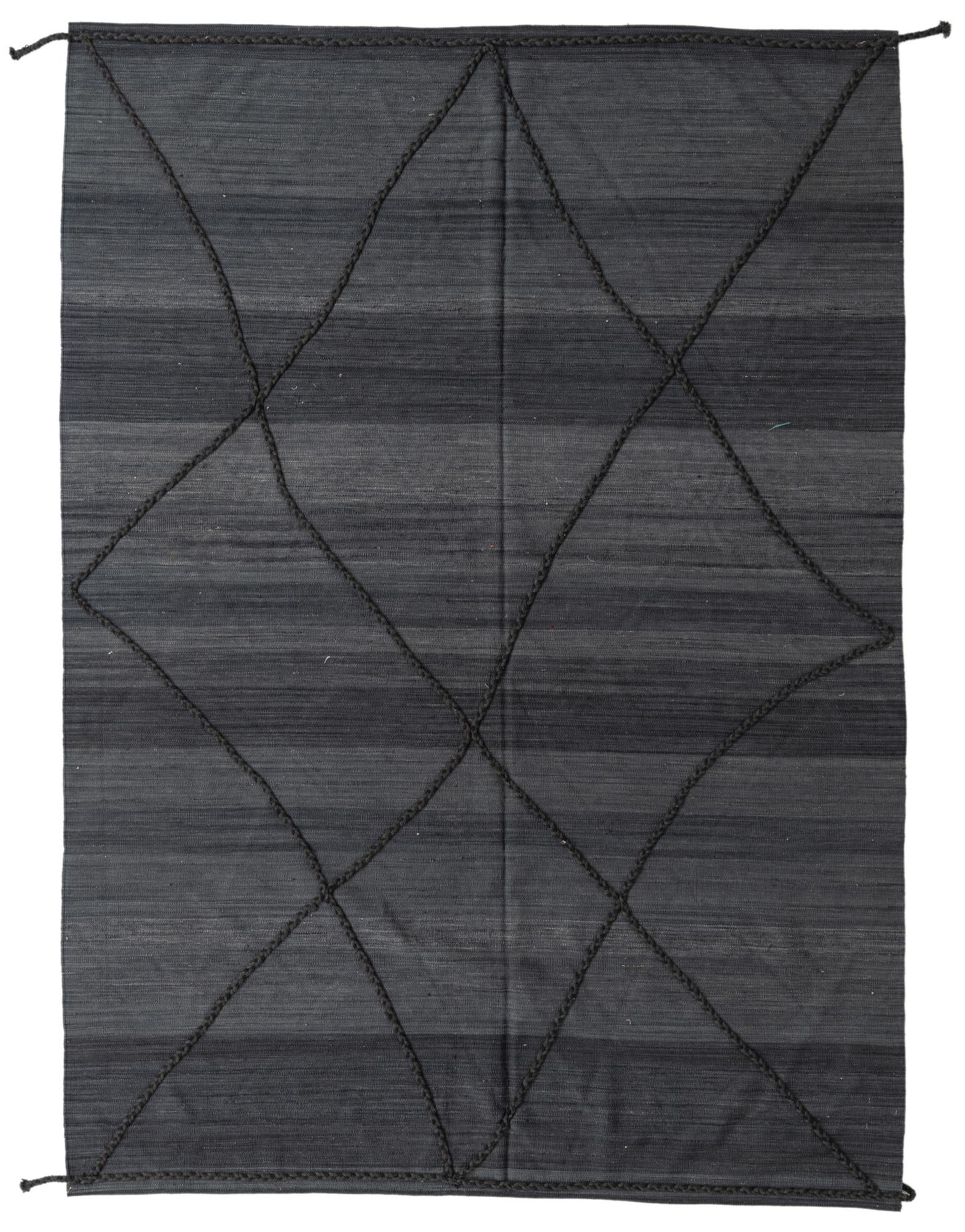 7' 1 x 9' 9 Hand Knotted Moroccan Wool Rug