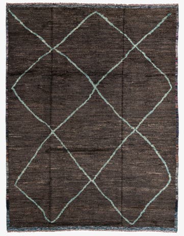 9' 1 x 11' 9 Hand Knotted Moroccan Wool Rug