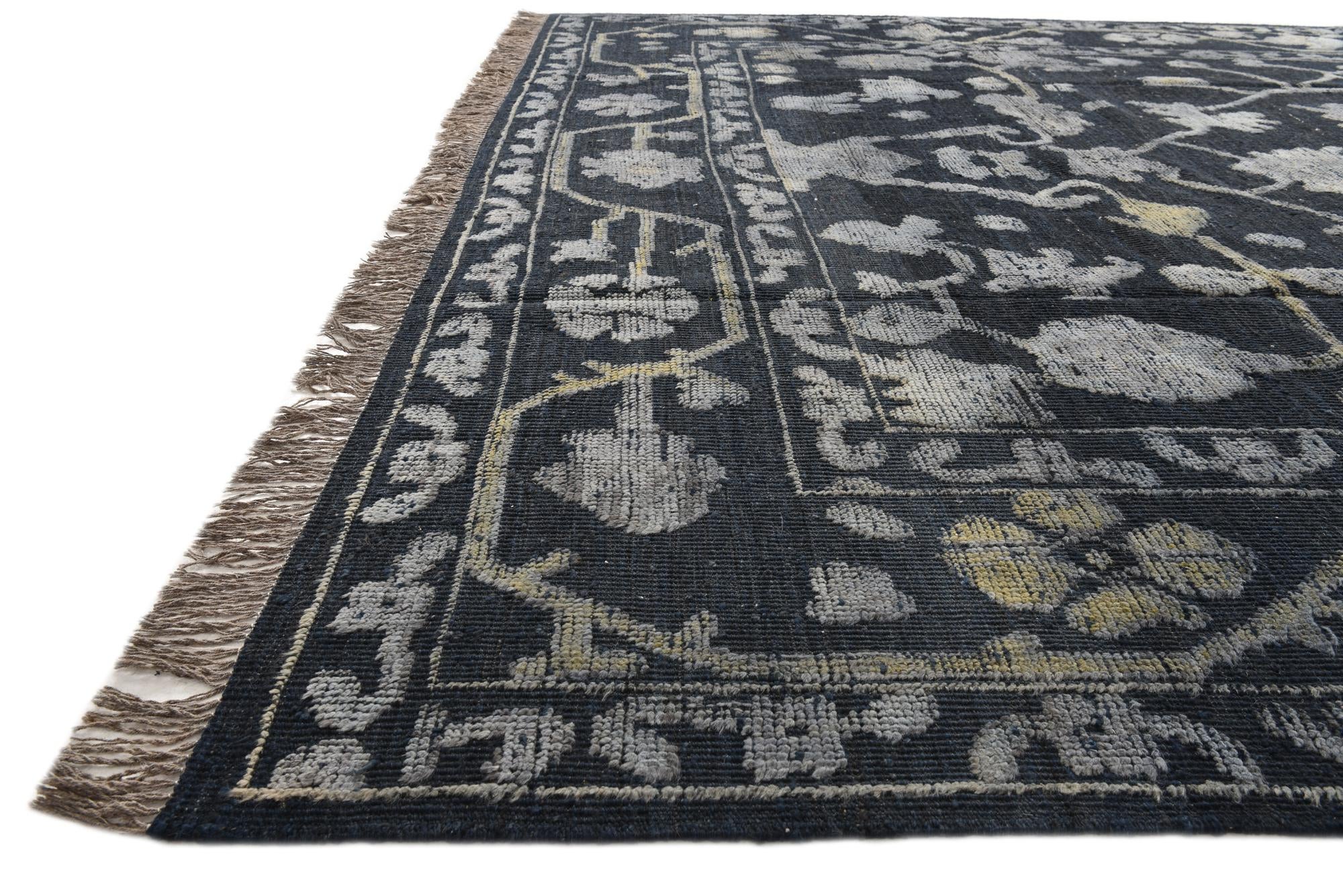 9' 2 x 12' 6 Hand Knotted Oushak Wool Rug