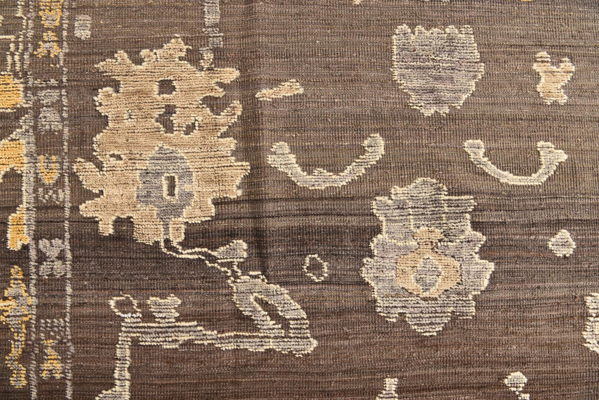 9' x 12' 3 Hand Knotted Oushak Wool Rug