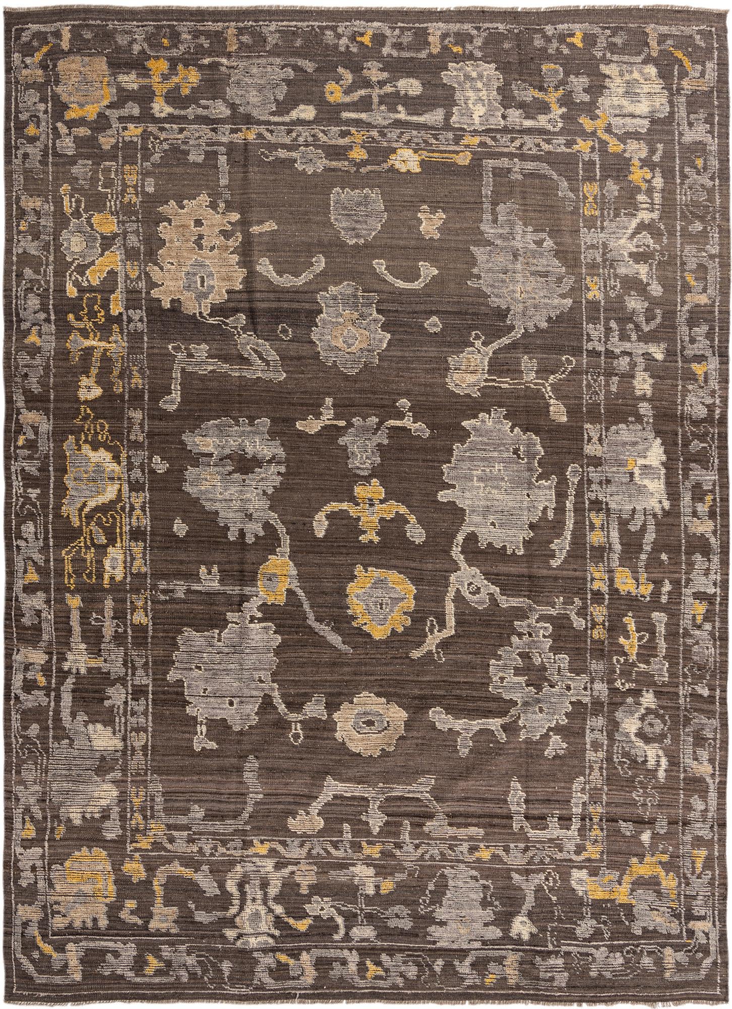 9' x 12' 3 Hand Knotted Oushak Wool Rug