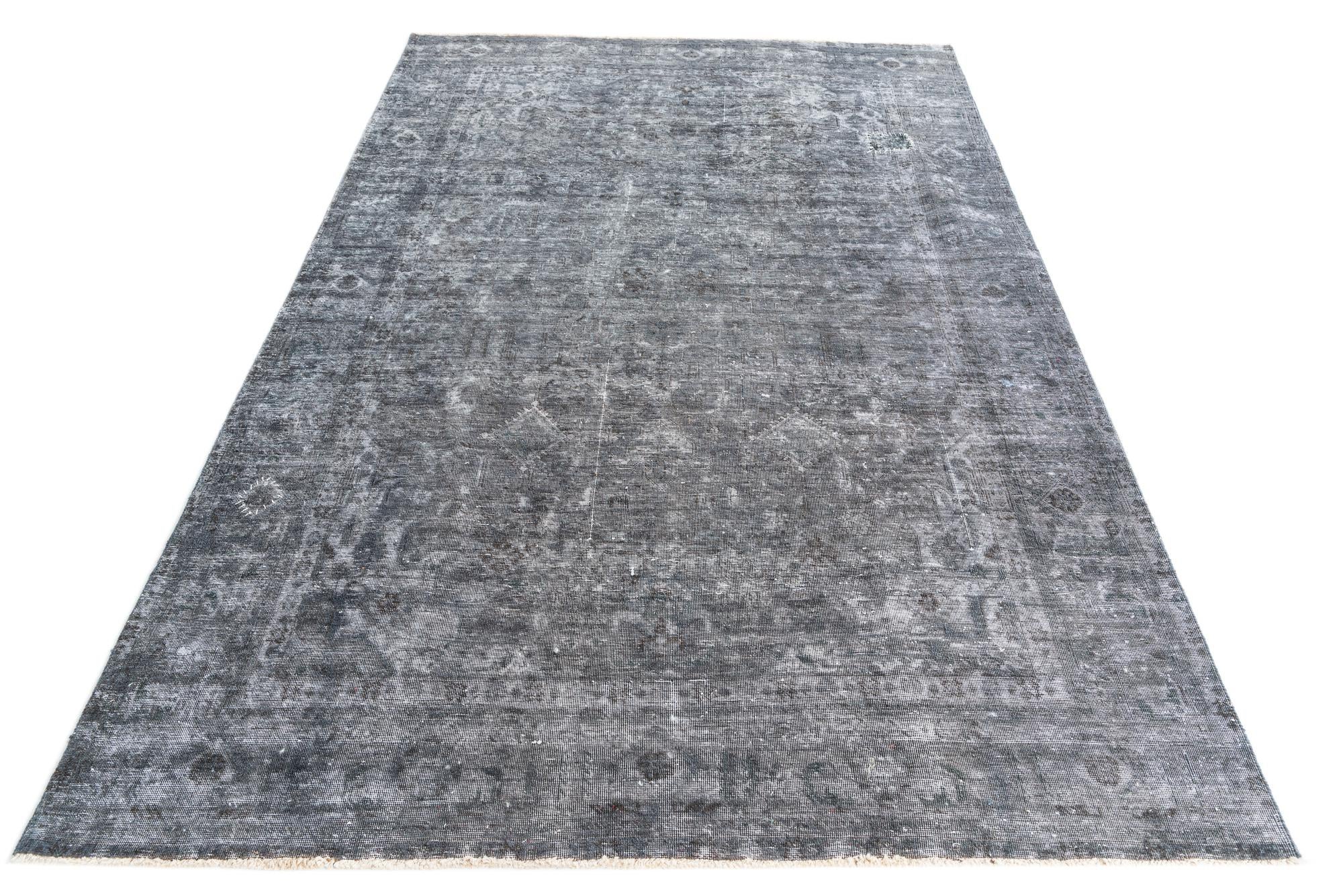 6' 8 x 9' 2 Hand Knotted Ultra Vintage Persian Wool Rug