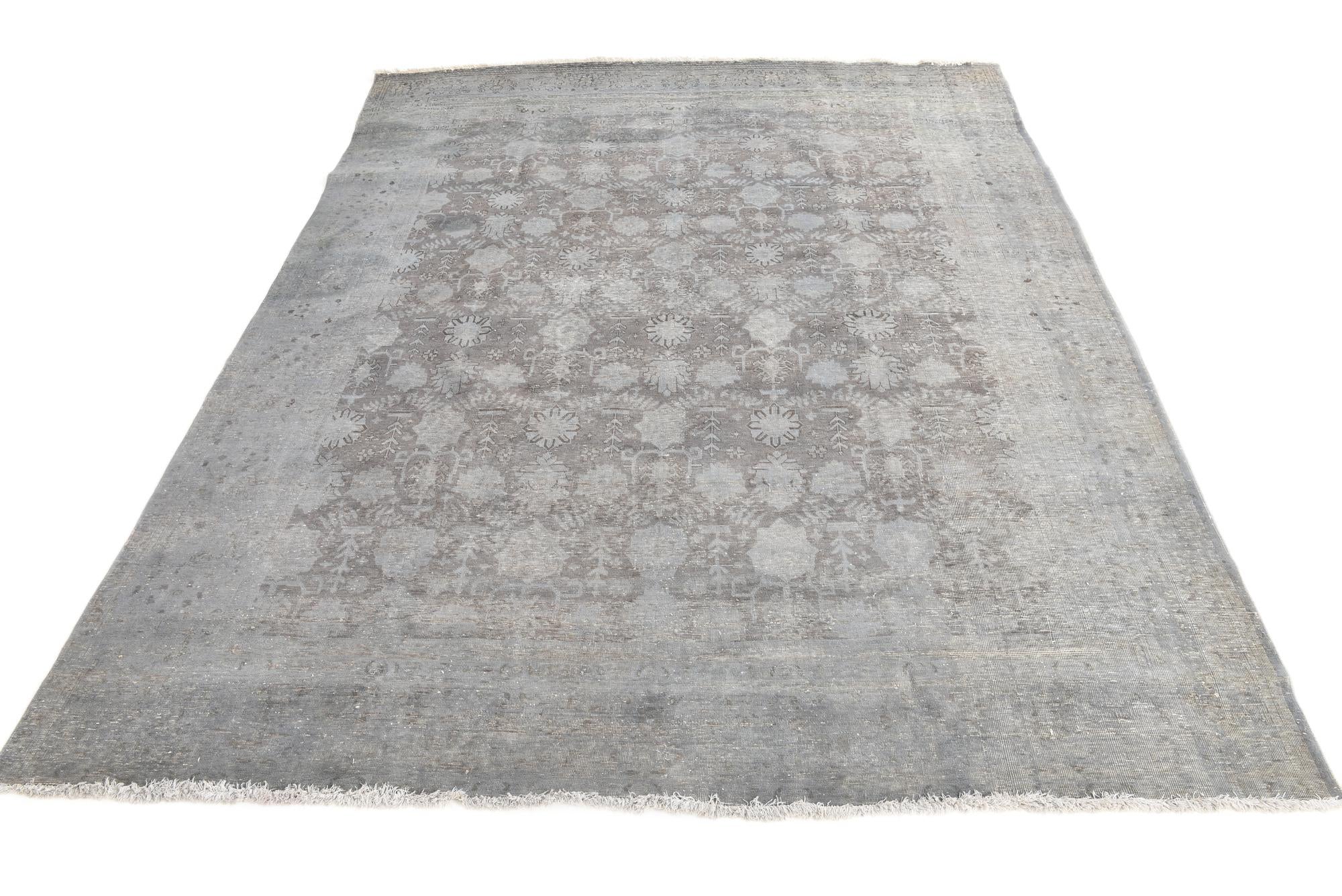 9' x 11' 9 Hand Knotted Ultra Vintage Persian Wool Rug