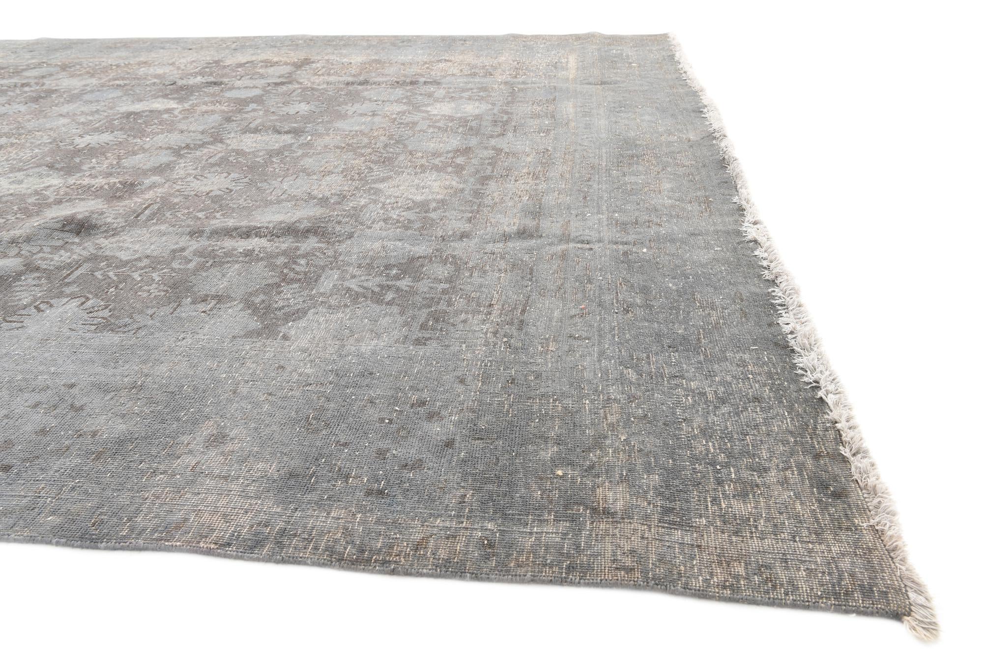 9' x 11' 9 Hand Knotted Ultra Vintage Persian Wool Rug