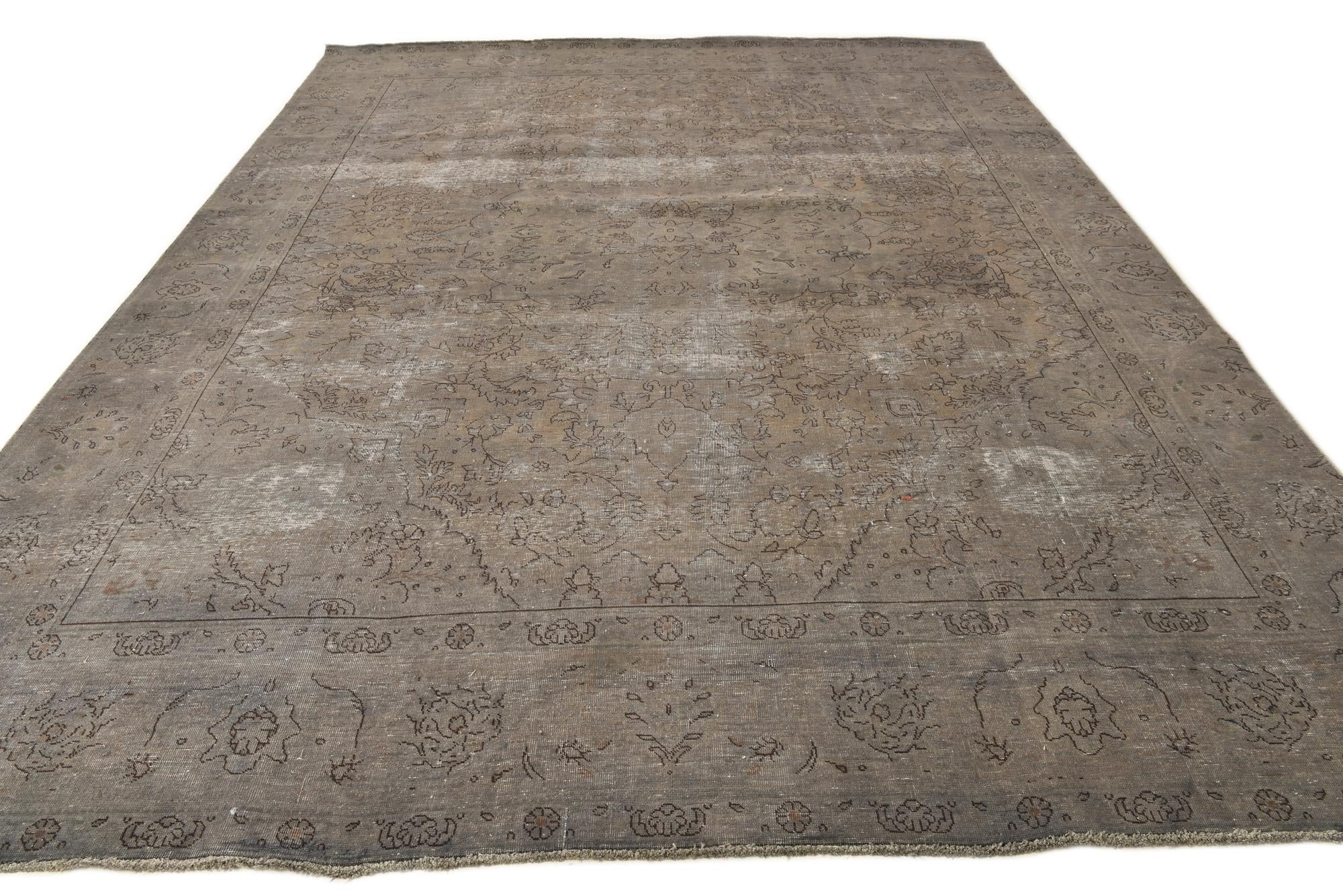 9' x 12' 9 Hand Knotted Ultra Vintage Persian Wool Rug