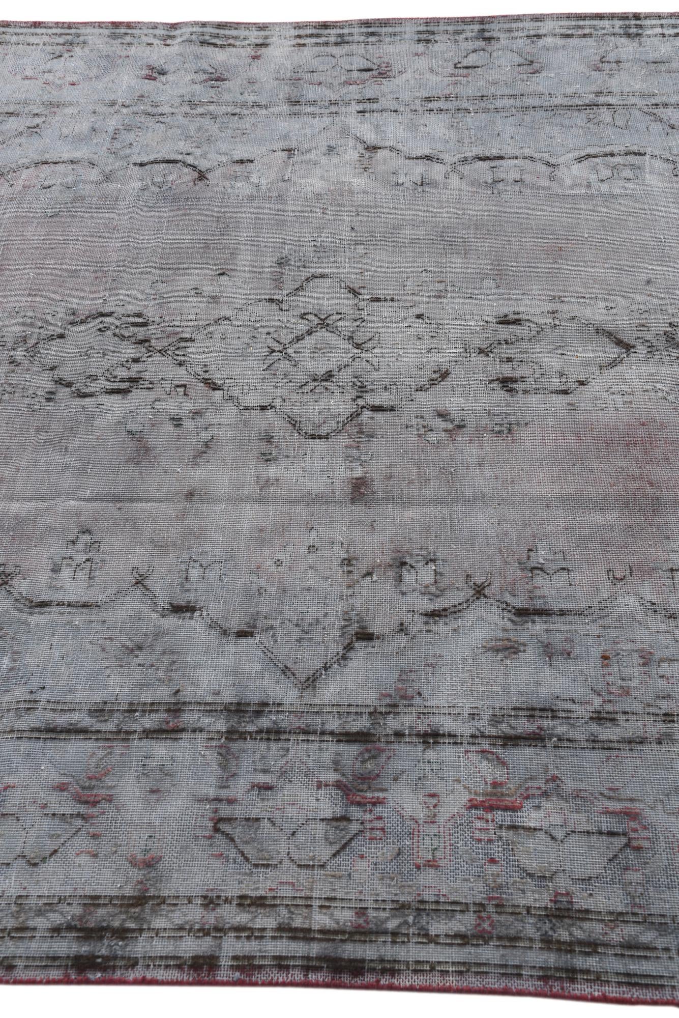 5' 7 x 8' 9 Hand Knotted Ultra Vintage Persian Wool Rug