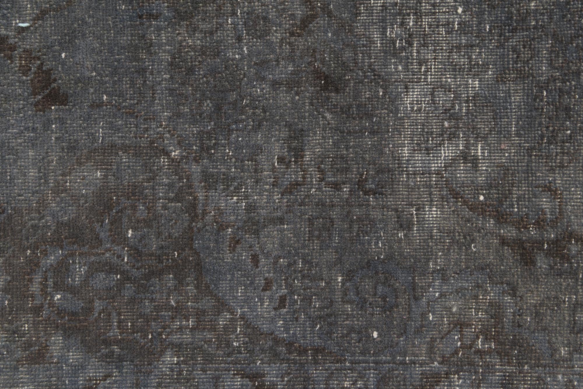 Graphite Gray 6' 8 x 9' 9 Hand Knotted Ultra Vintage Persian Wool