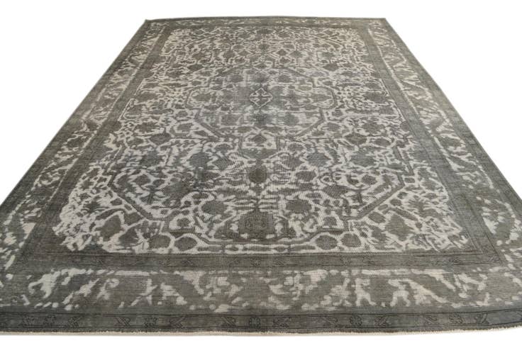 Detail image of 9' 7 x 12' 7 Hand Knotted Ultra Vintage Persian Wool Rug