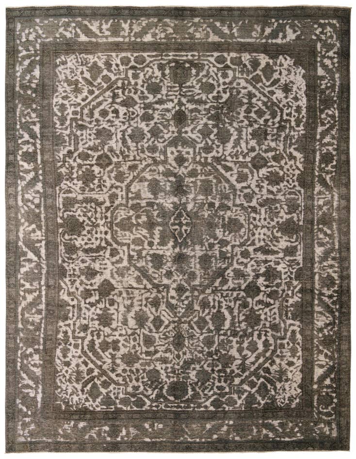 Detail image of 9' 7 x 12' 7 Hand Knotted Ultra Vintage Persian Wool Rug