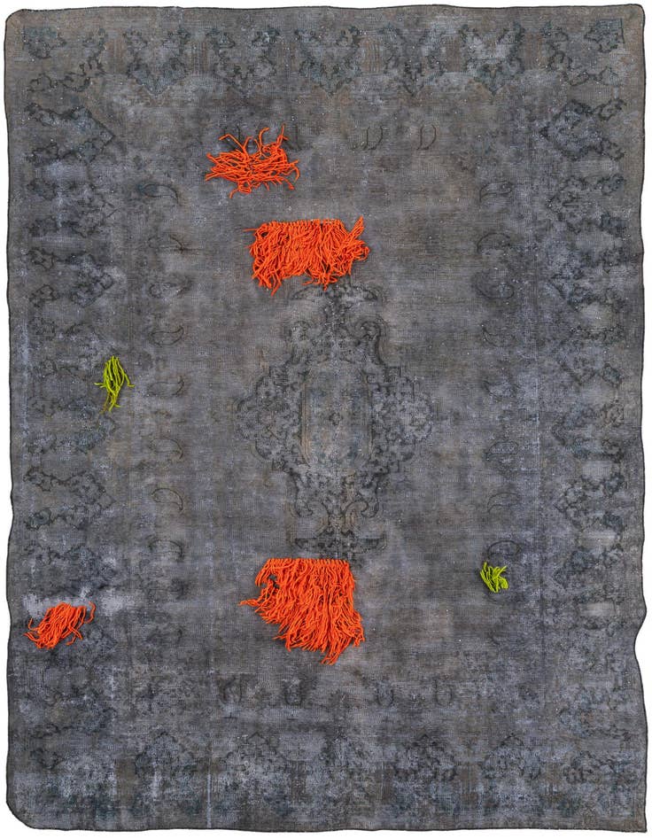 Detail image of 6' 8 x 10' Hand Knotted Ultra Vintage Persian Wool Rug