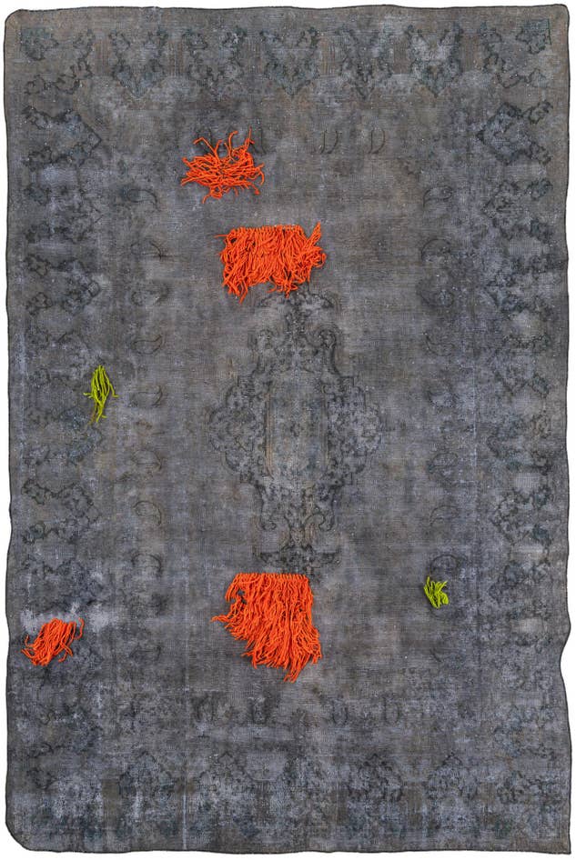 Detail image of 6' 8 x 10' Hand Knotted Ultra Vintage Persian Wool Rug
