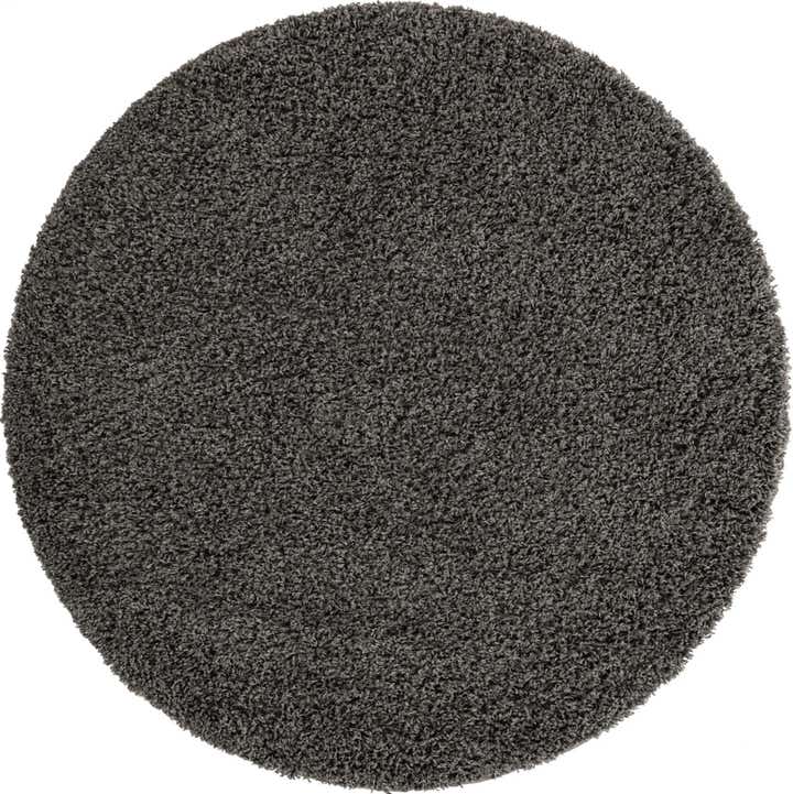 5' 3 x 5' 3 Solid Shag Round Rug