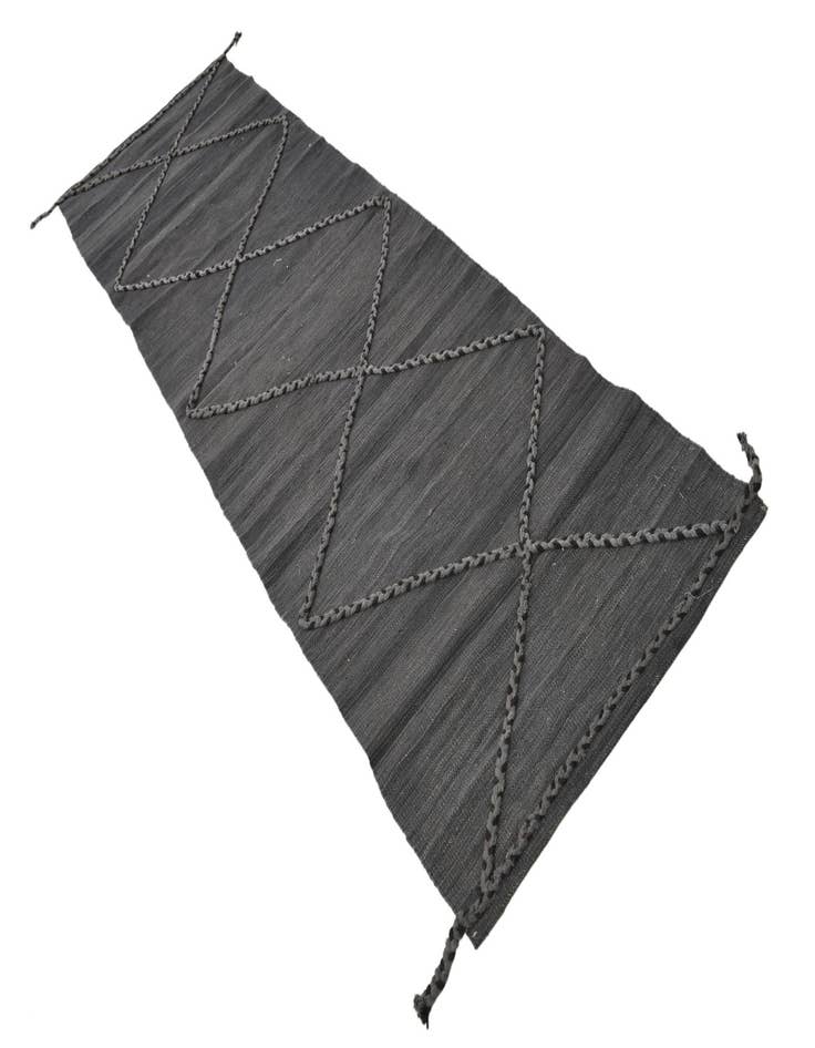 Detail image of 2' 7 x 9' 8  Hand Woven Kilim Modern Wool Runner Rug