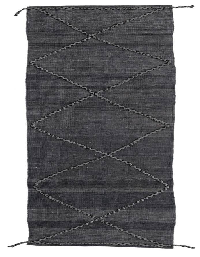 Detail image of 2' 7 x 9' 8 Hand Woven Kilim Modern Wool Runner Rug