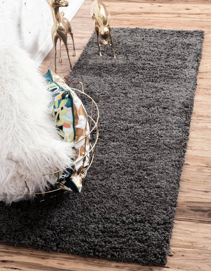 Detail image of 2' 7 x 10' Solid Shag Runner Rug