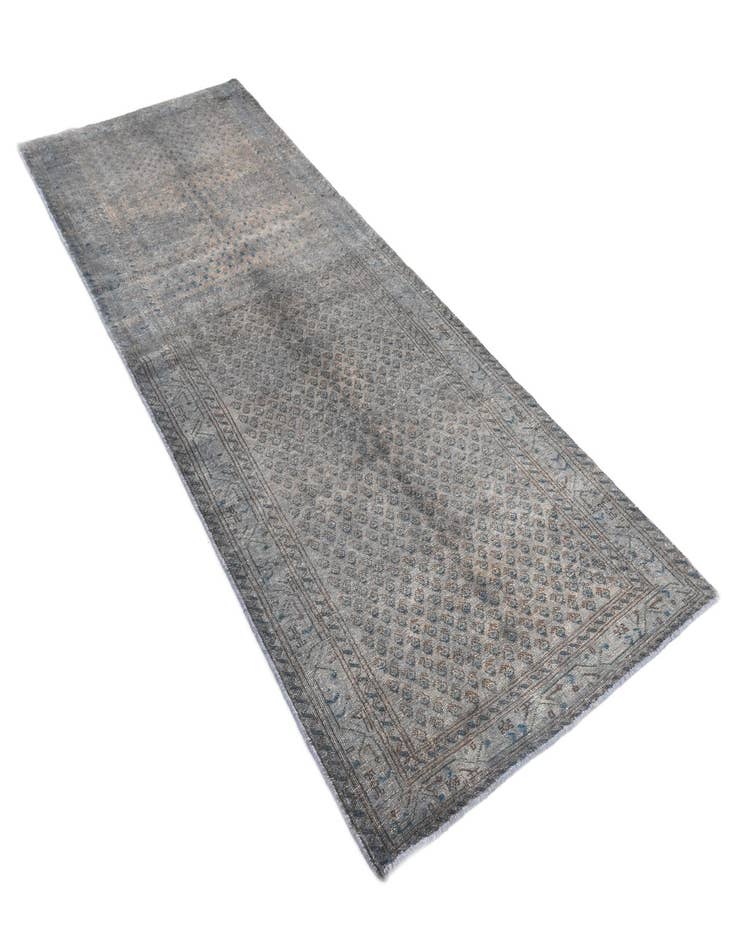 Detail image of 3' 7 x 10' 8  Hand Knotted Ultra Vintage Persian Wool Runner Rug