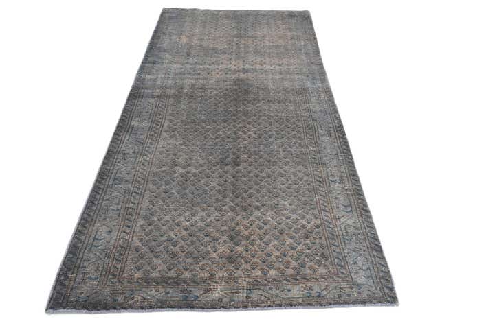 3' 7 x 10' 8 Hand Knotted Ultra Vintage Persian Wool Runner Rug