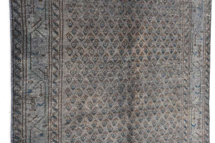 3' 7 x 10' 8 Hand Knotted Ultra Vintage Persian Wool Runner Rug