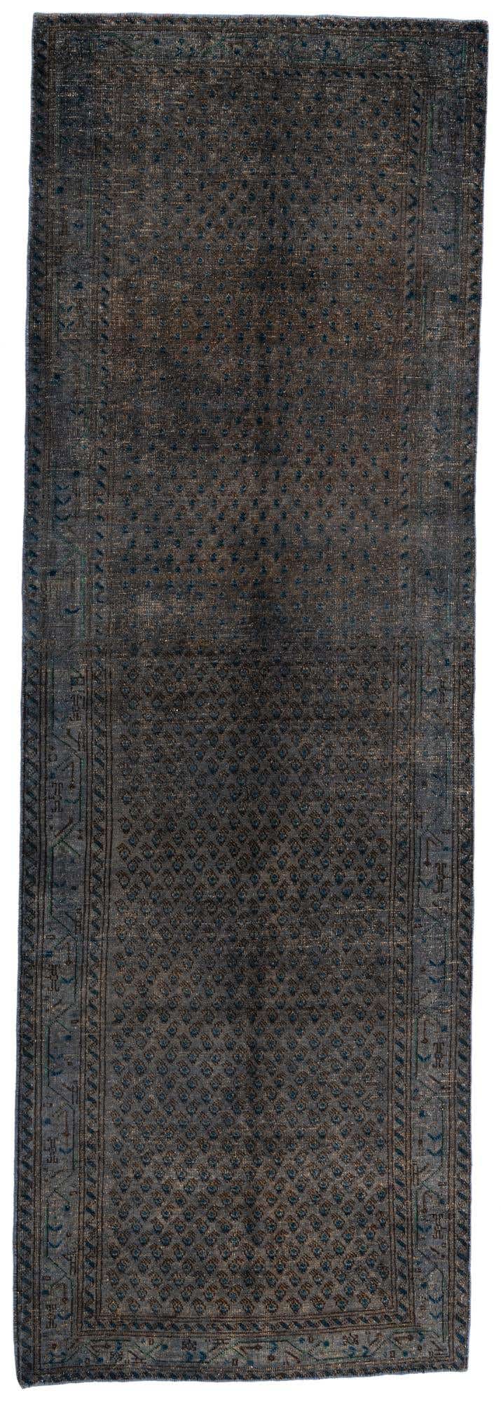 3' 7 x 10' 8 Hand Knotted Ultra Vintage Persian Wool Runner Rug