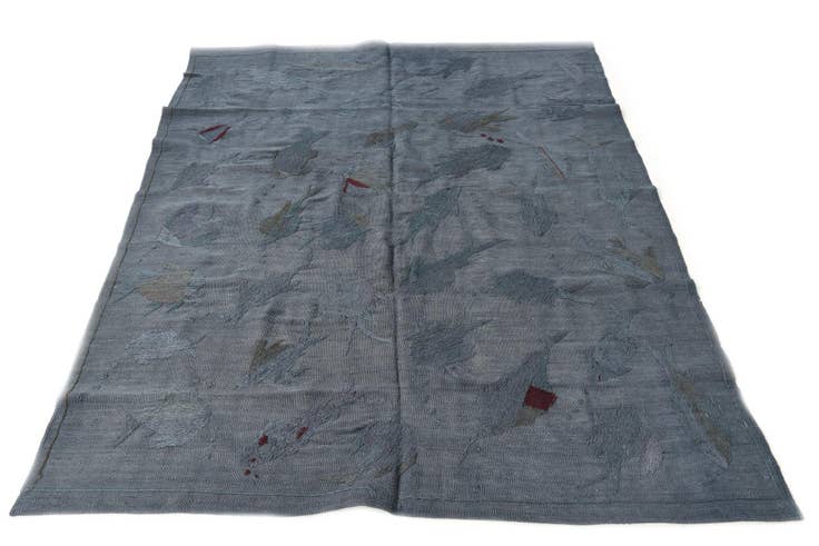 Detail image of 5' 1 x 6' 2 Hand Woven Kilim Suzani Wool Square Rug