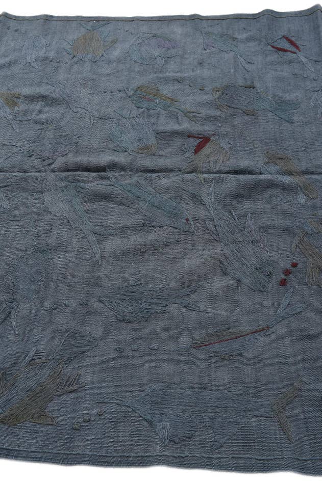 Detail image of 5' 1 x 6' 2 Hand Woven Kilim Suzani Wool Square Rug