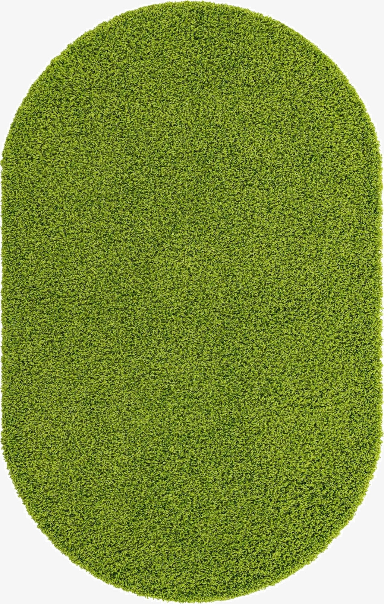 5' 3 x 8' Solid Shag Oval Rug