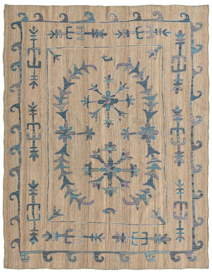 Detail image of 5' 10 x 7' 2 Hand Woven Kilim Suzani Wool Rug