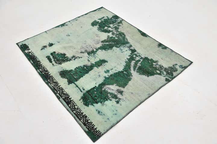 4' x 4' 8 Hand Knotted Ultra Vintage Persian Wool Square Rug