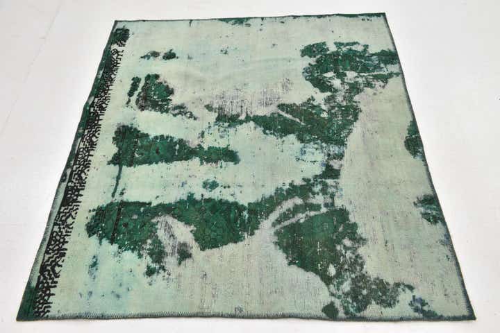 4' x 4' 8 Hand Knotted Ultra Vintage Persian Wool Square Rug