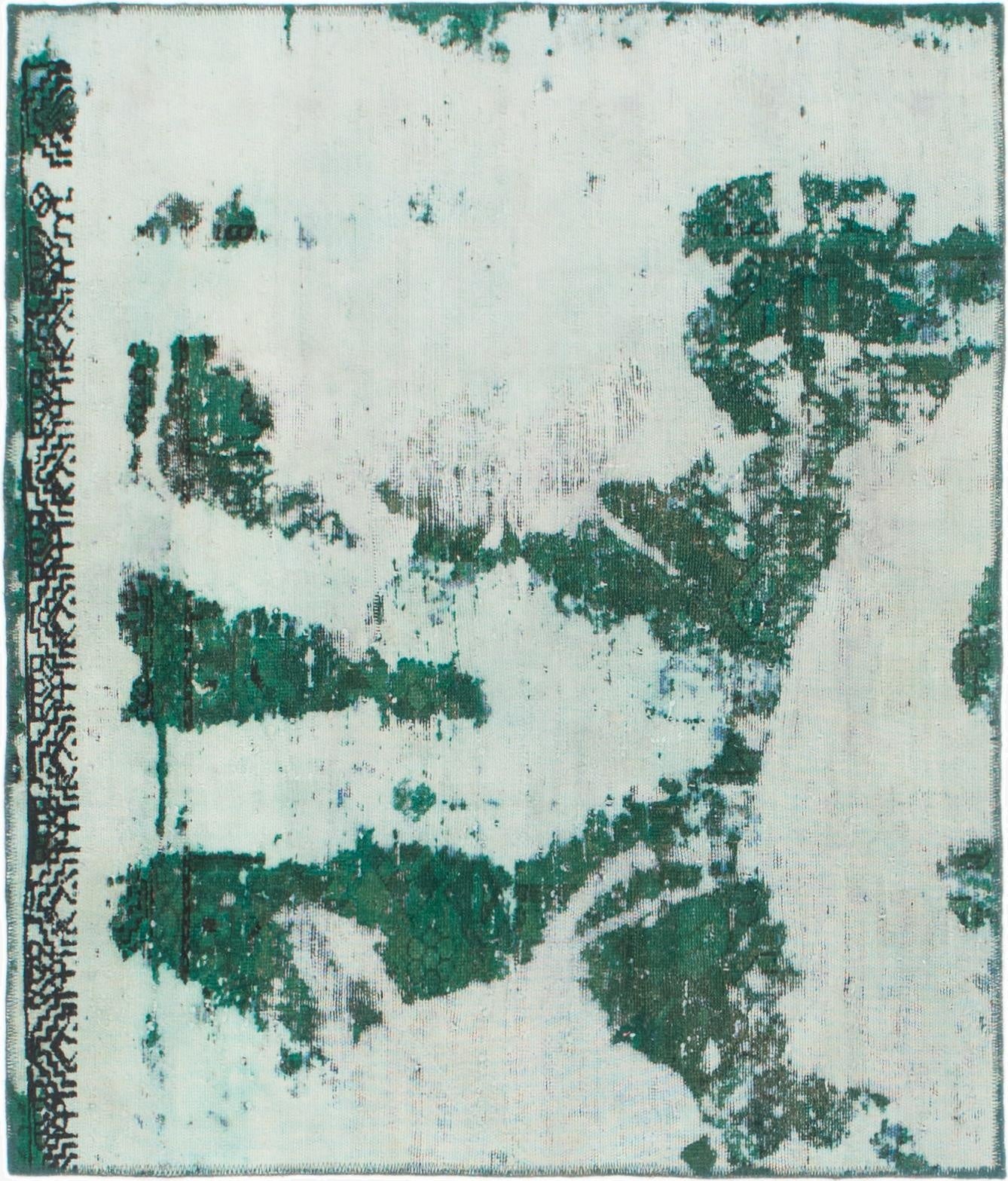 4' x 4' 8  Hand Knotted Ultra Vintage Persian Wool Square Rug