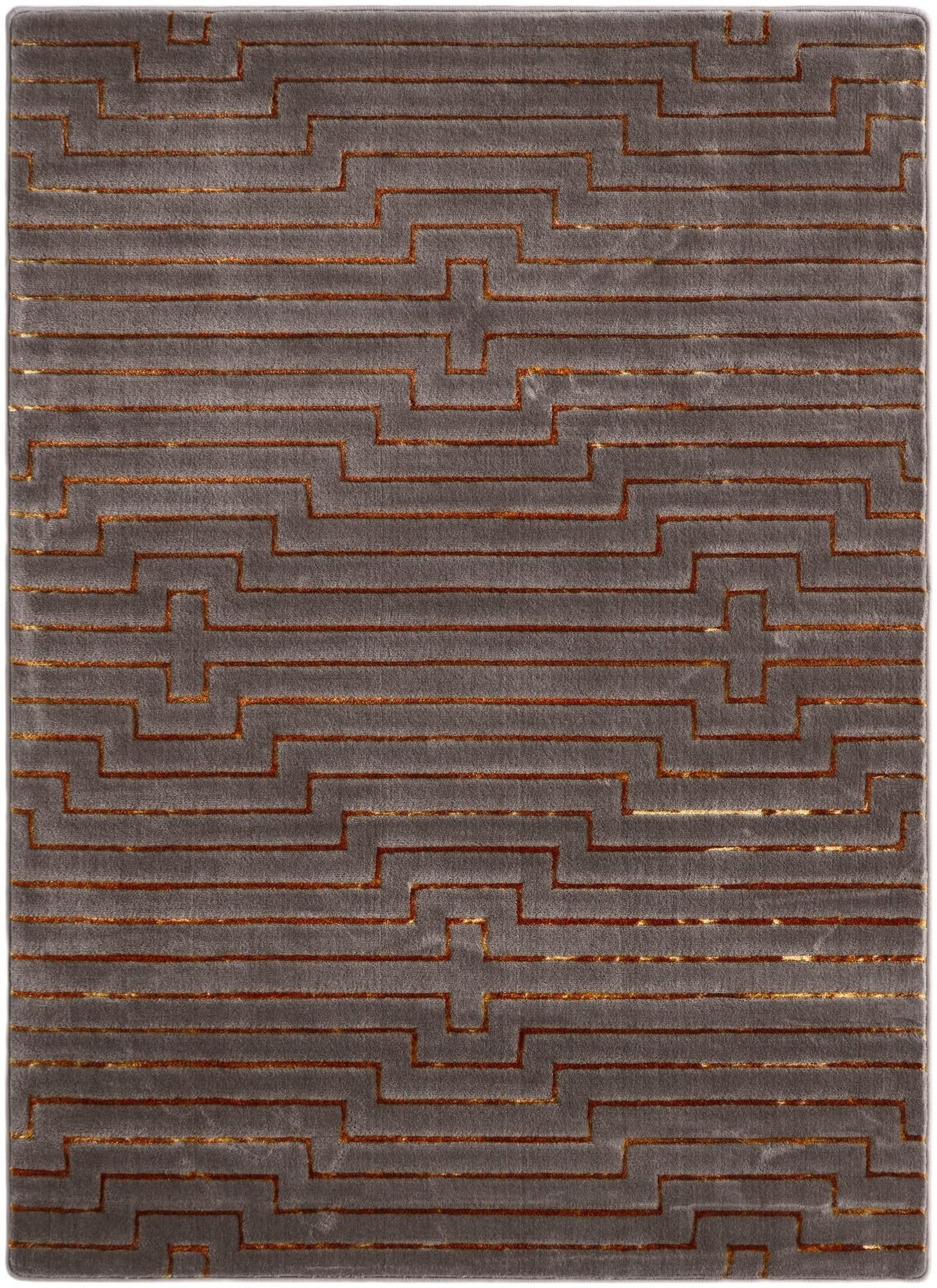 Gray and Gold Vogue Geo Rug