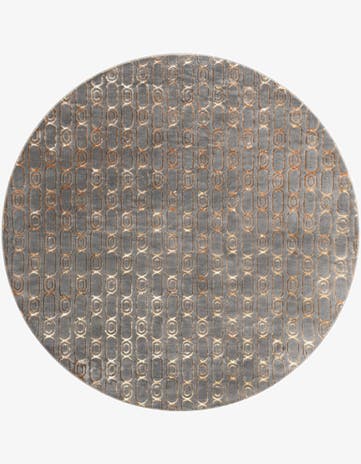 Gray and Gold Vogue Geo Round Rug