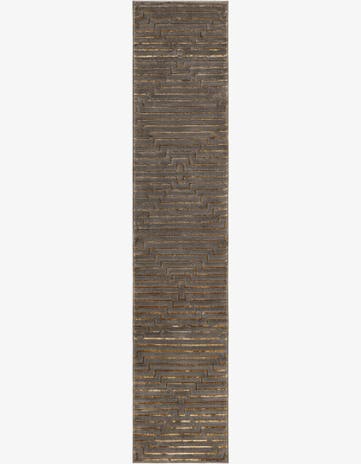 Gray and Gold Vogue Geo Runner Rug