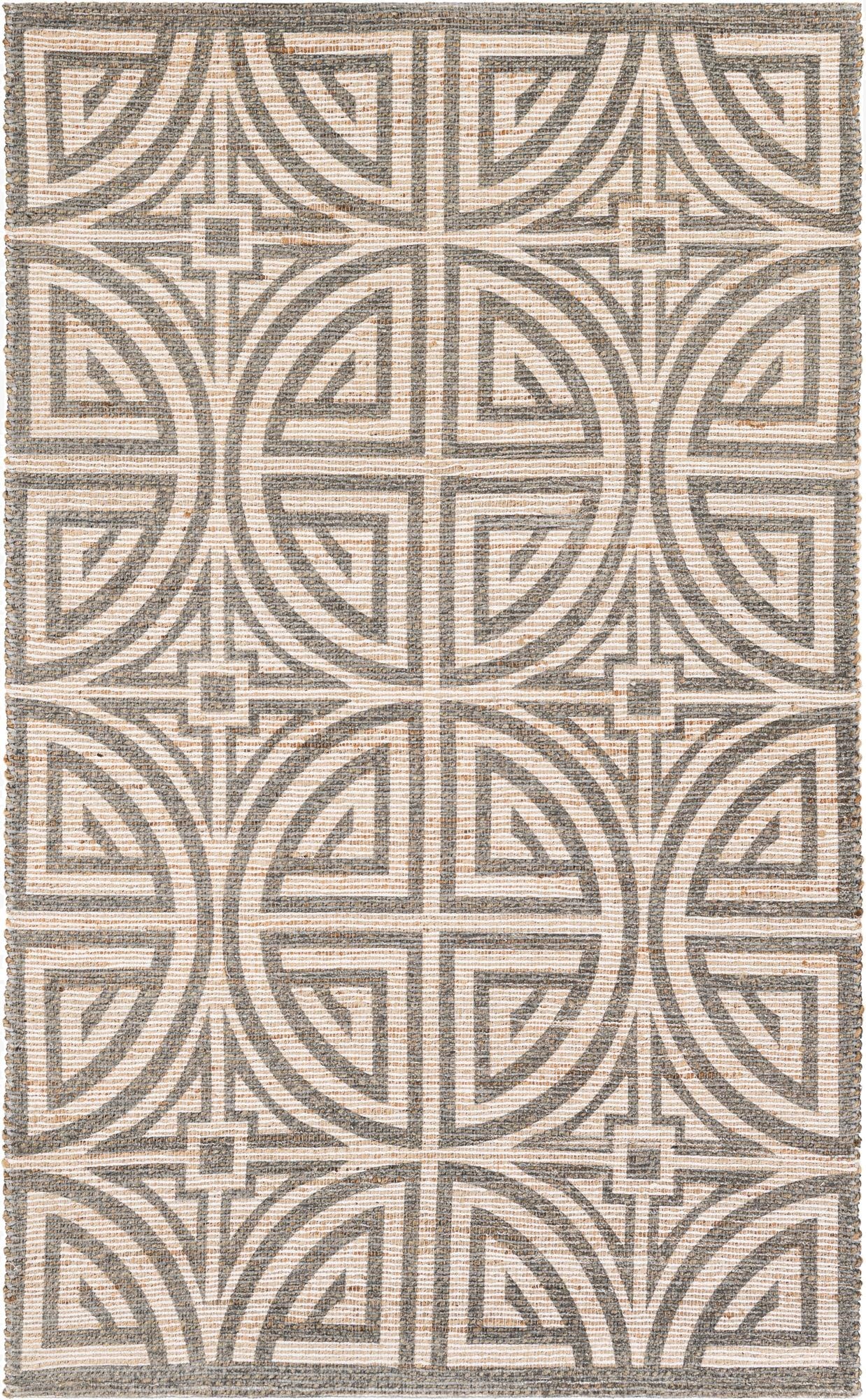 5' 1 x 8'  Hand Woven Chenille Jute Rug