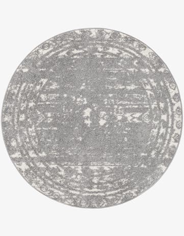 Gray and Ivory Lennon Round Rug