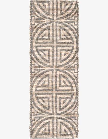 Gray and Ivory Hand Woven Chenille Jute Runner Rug