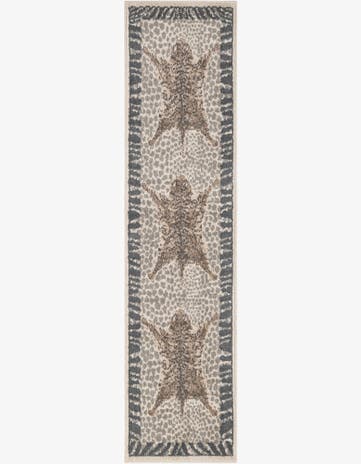 Gray and Ivory Safari Runner Rug