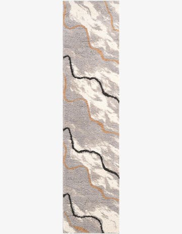 Gray and Ivory Sepia Runner Rug