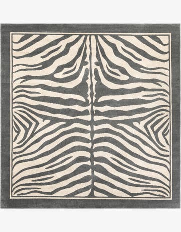 Gray and Ivory Savannah Square Rug