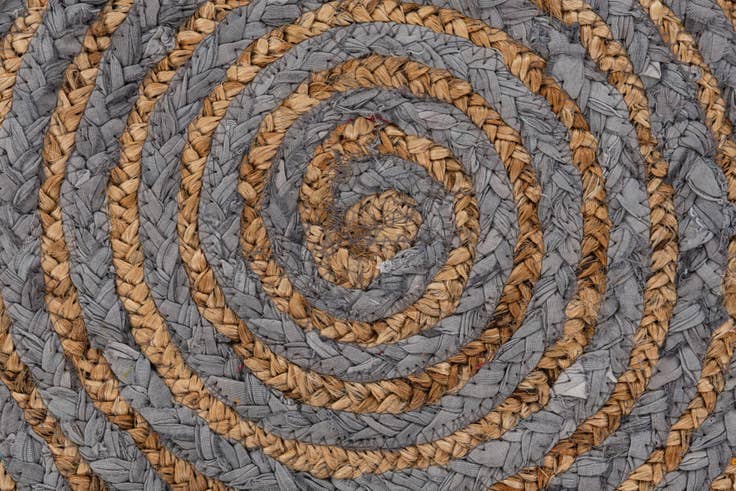 Detail image of 2' 4 x 2' 4 Hand Braided Chindi Jute Round Rug